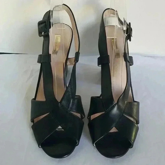 Louie et Cie 10M sling back open toe leather heels - Picture 1 of 7